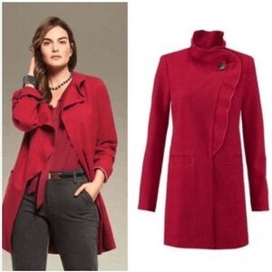 CAbi Celebration Coat Houndstooth Red Size Large  K